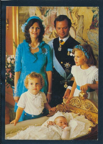 den første Lavet af cylinder Royale Carl XVI Gustaf och Silvia storformat Sverige Postkort
